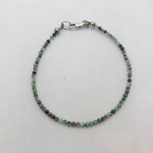 Tourmaline, Ruby, and more Gemstone Bracelet with Sterling Silver Clasp 7"